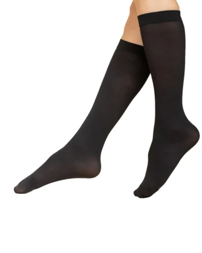 Plain High-Heel Socks – Black